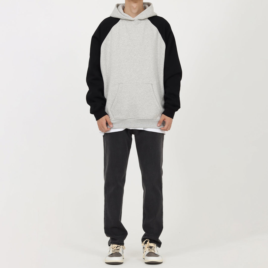 Raglan Shoulder Velvet Hooded Sweater
