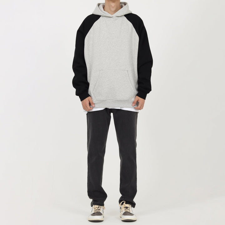 Raglan Shoulder Velvet Hooded Sweater