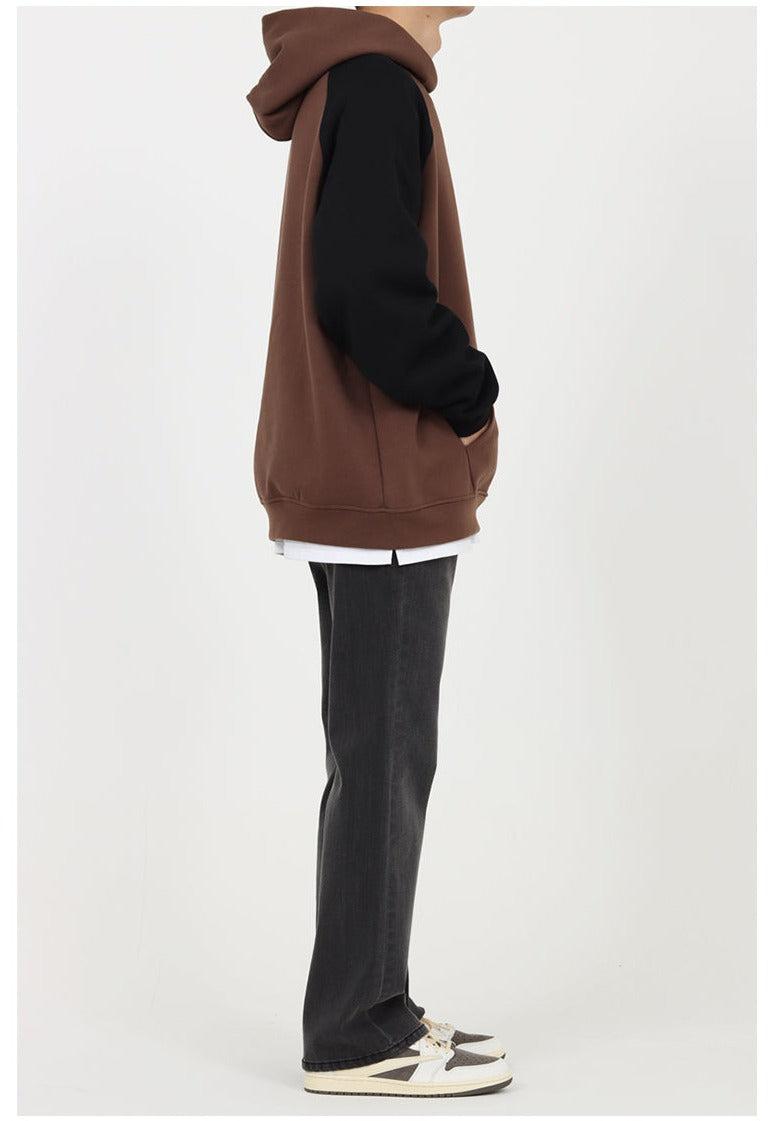 Raglan Shoulder Velvet Hooded Sweater