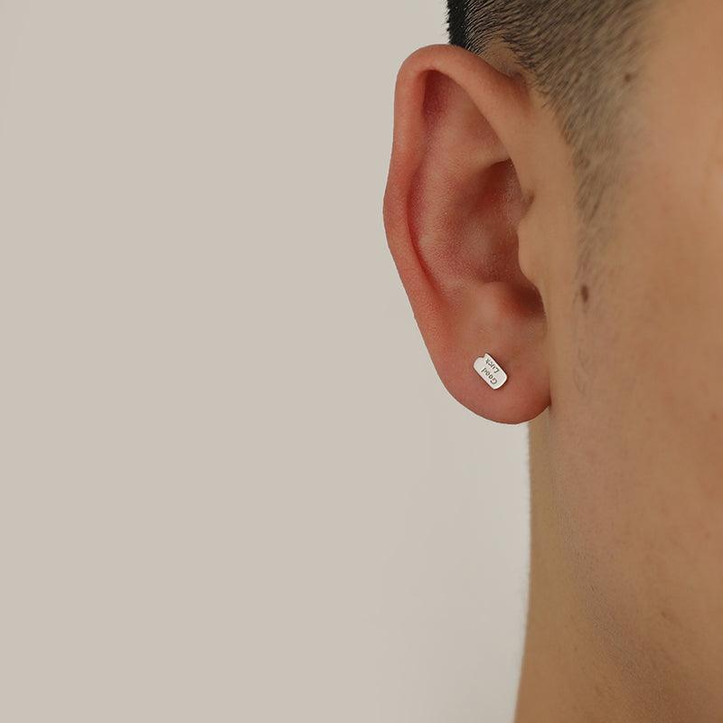 Rectangular Metal Stud Earrings