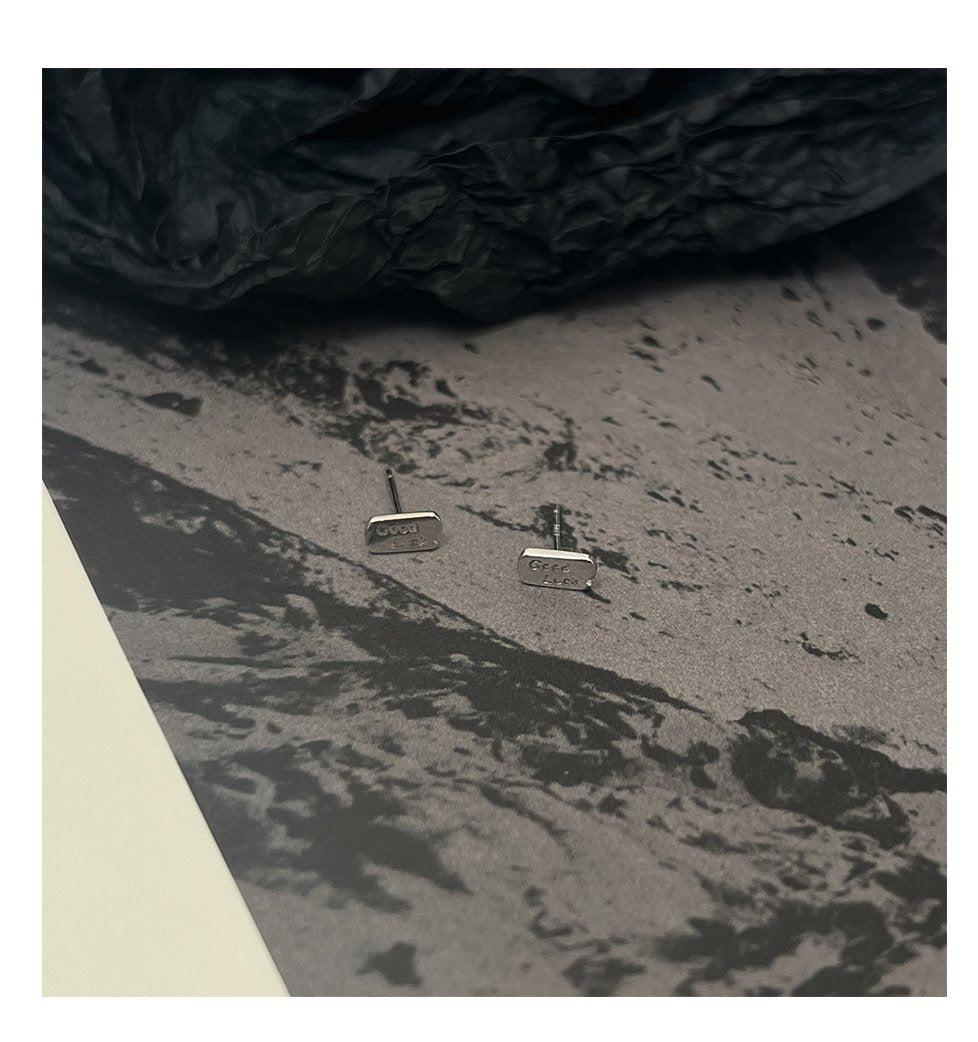 Rectangular Metal Stud Earrings