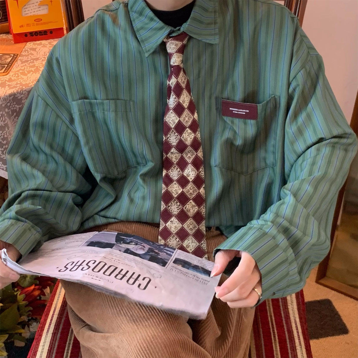 Retro Striped Long Sleeves Shirt