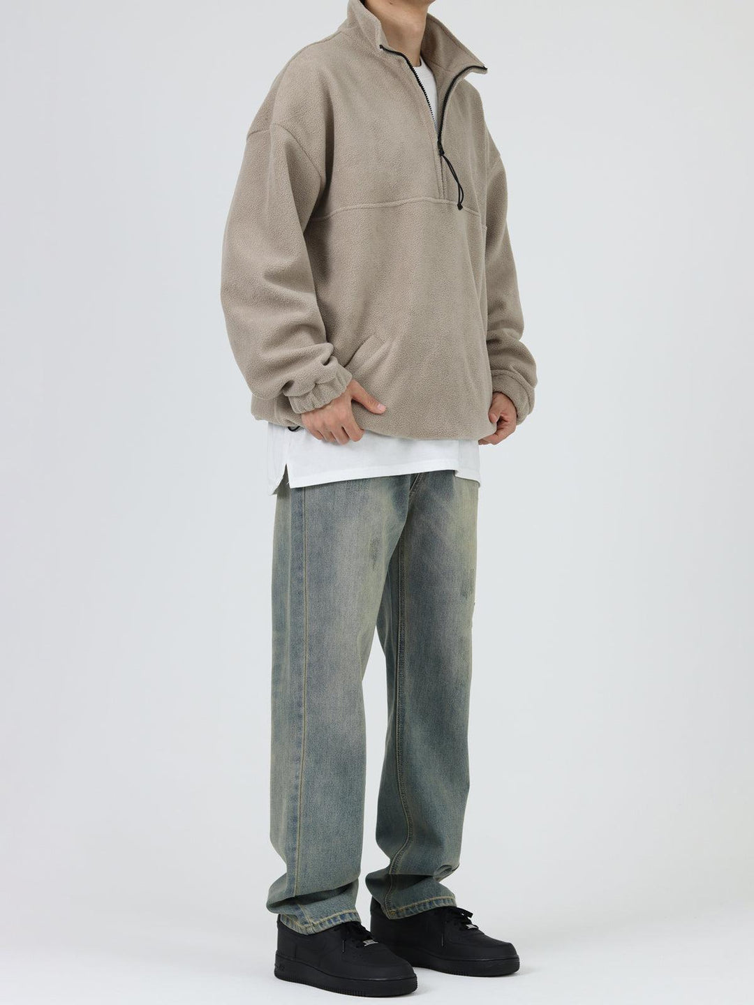 Retro Washed Blue Straight Jeans