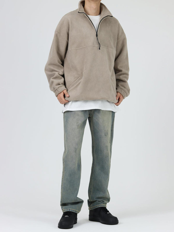 Retro Washed Blue Straight Jeans