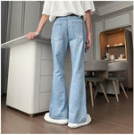 Ripped Denim Flared Pants