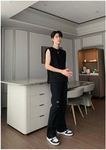 Ripped Denim Flared Pants