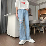 Ripped Denim Flared Pants