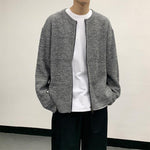 Round Neck Knit Cardigan Jacket