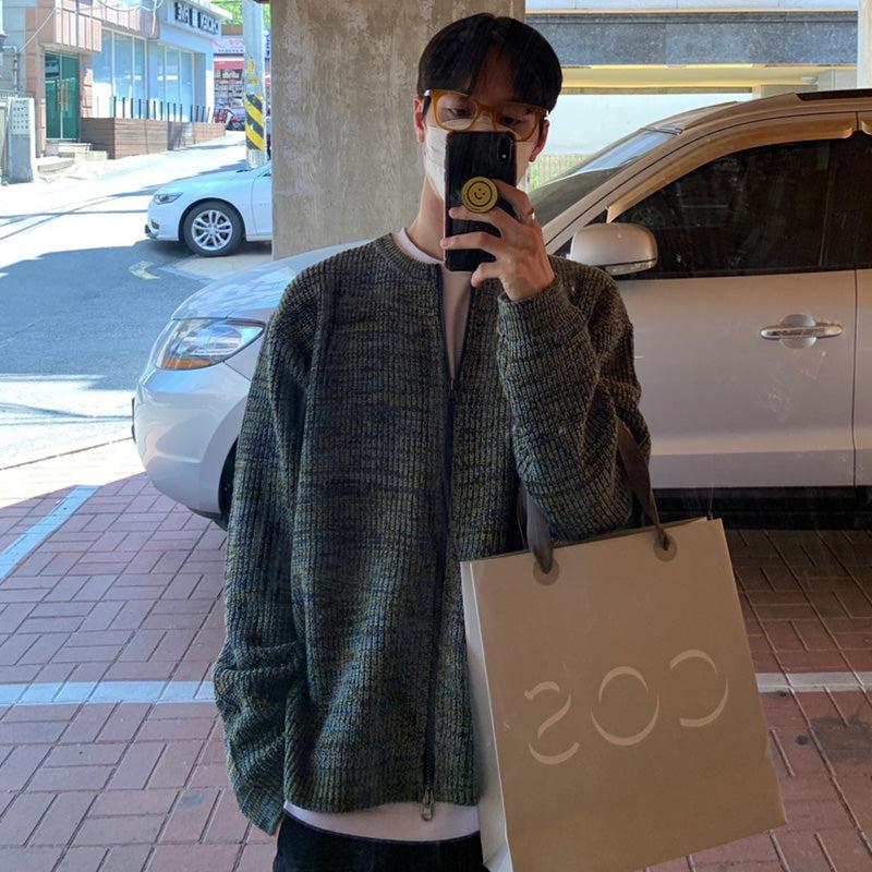 Round Neck Knit Cardigan Jacket