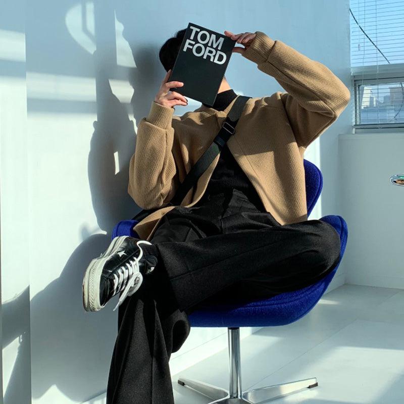 Round Neck Knitted Cardigan Jacket