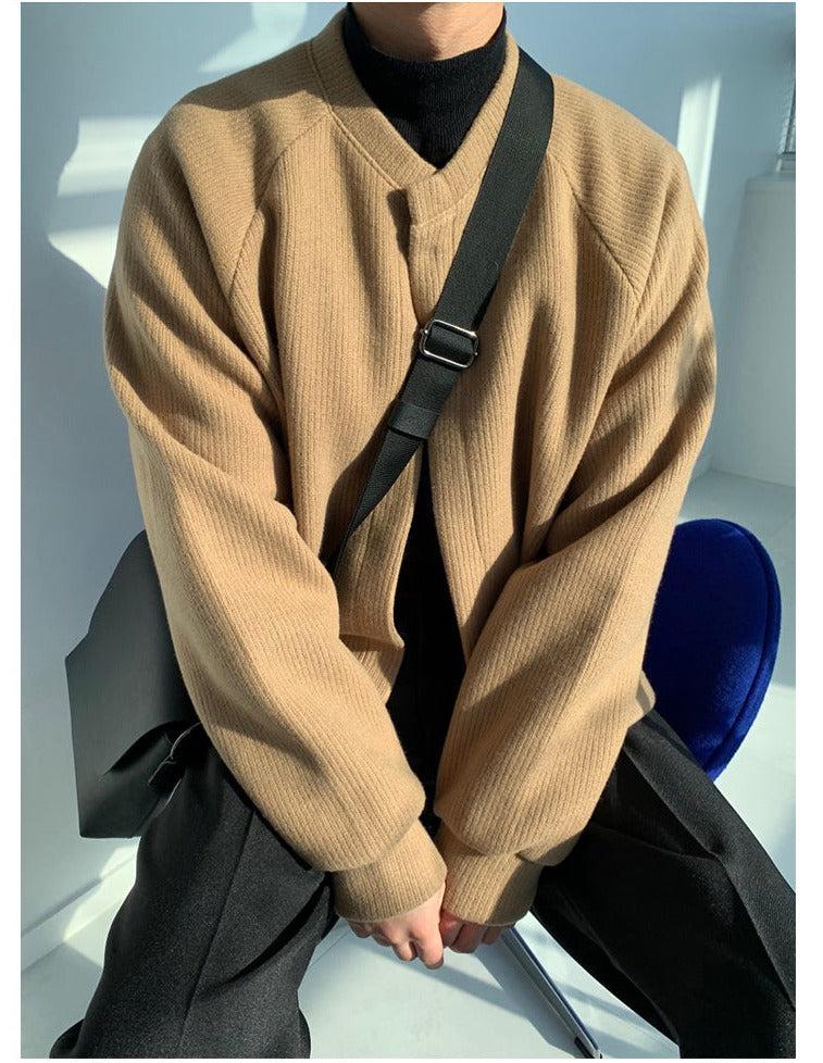 Round Neck Knitted Cardigan Jacket