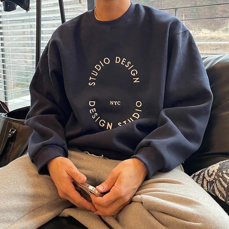 Round Neck Printing Collar Pullover