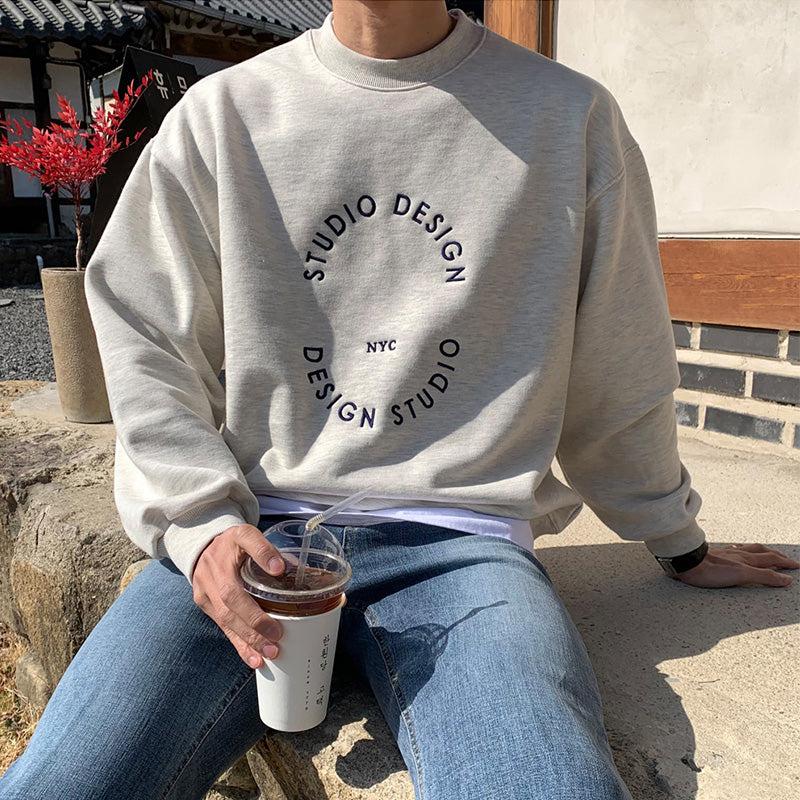 Round Neck Printing Collar Pullover