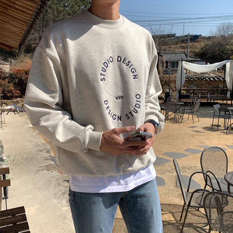 Round Neck Printing Collar Pullover