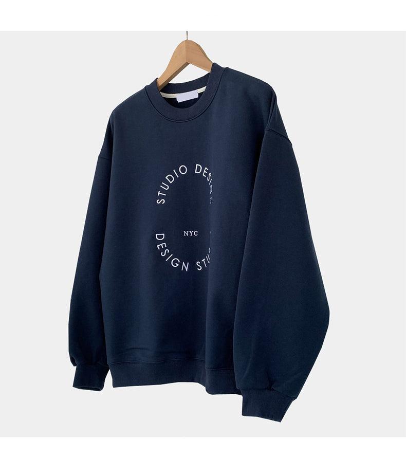 Round Neck Printing Collar Pullover