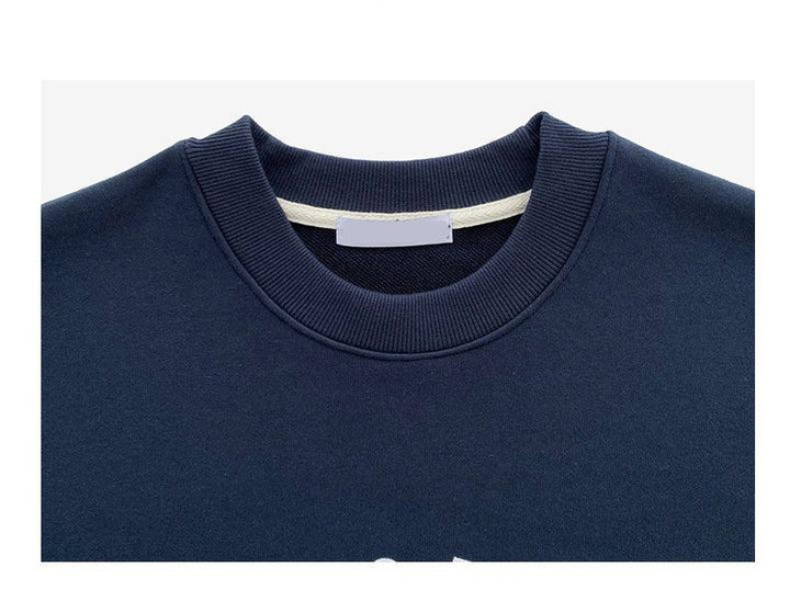 Round Neck Printing Collar Pullover