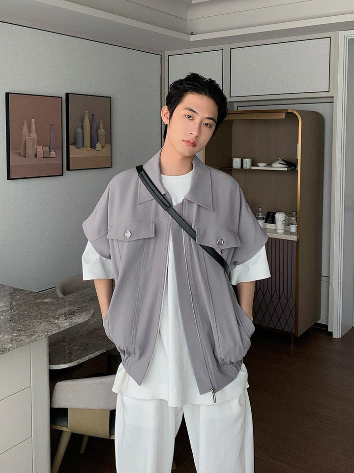 Short Sleeve Zipped Jacket