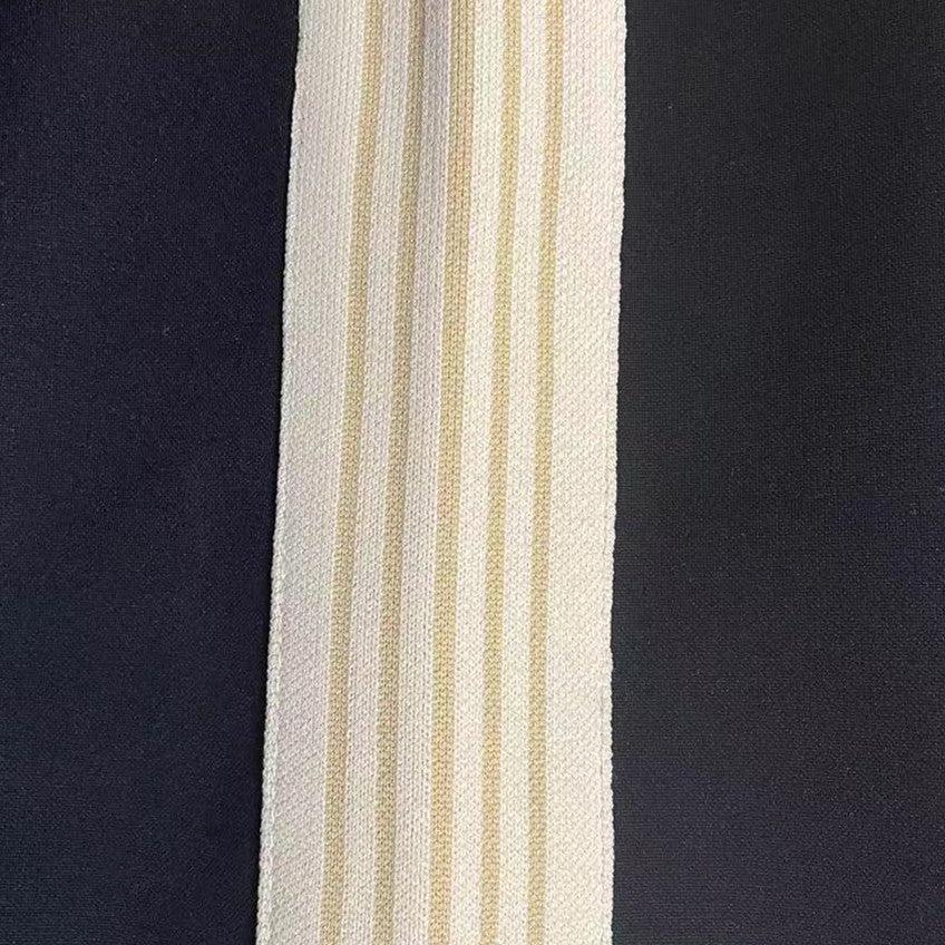 Side Apricot Striped Slim Pants