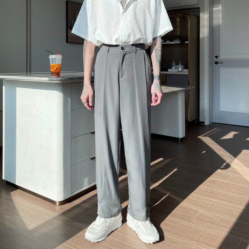 Silky texture suit pants - The Korean Fashion