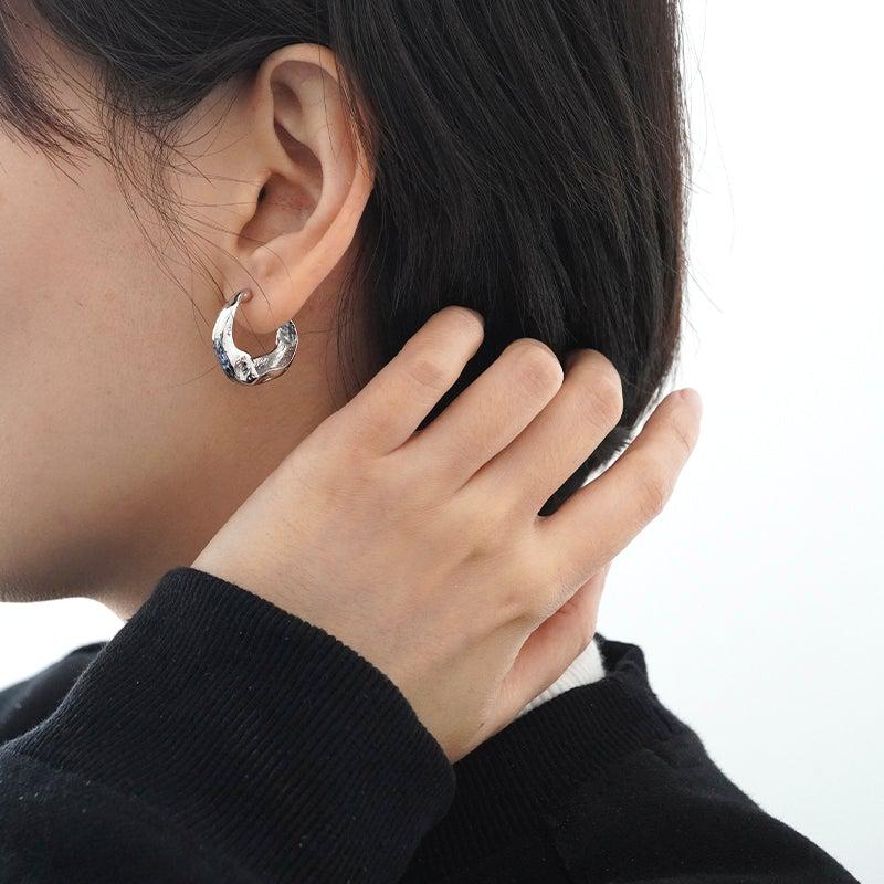 Silver C-Shaped Earrings