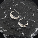Silver C-Shaped Earrings