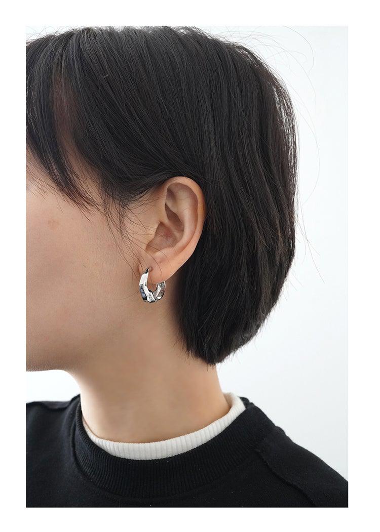 Silver C-Shaped Earrings
