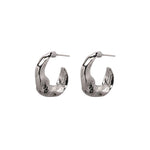 Silver C-Shaped Earrings