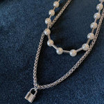 Silver Clavicle Pearl Necklace