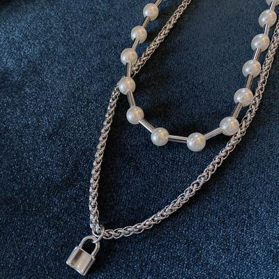 Silver Clavicle Pearl Necklace