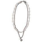 Silver Clavicle Pearl Necklace