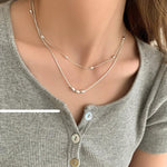 Silver Metal Beads Necklace Set