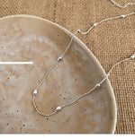 Silver Metal Beads Necklace Set