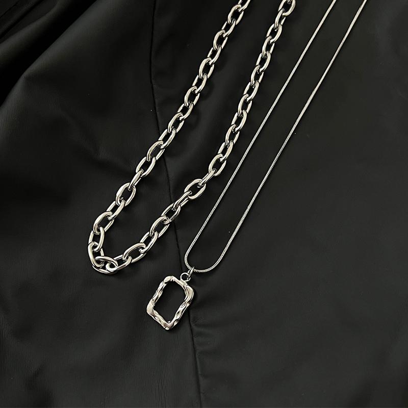 Silver Necklace Two Piece Set