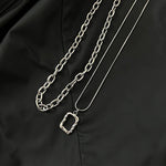 Silver Necklace Two Piece Set