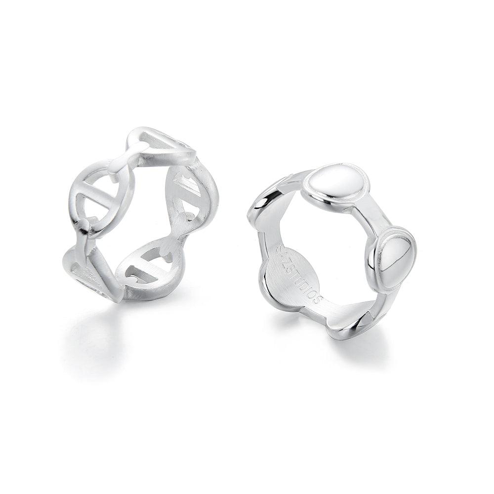 Silver Oval Ring