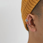 Silver Punk Style Earring Clip Set