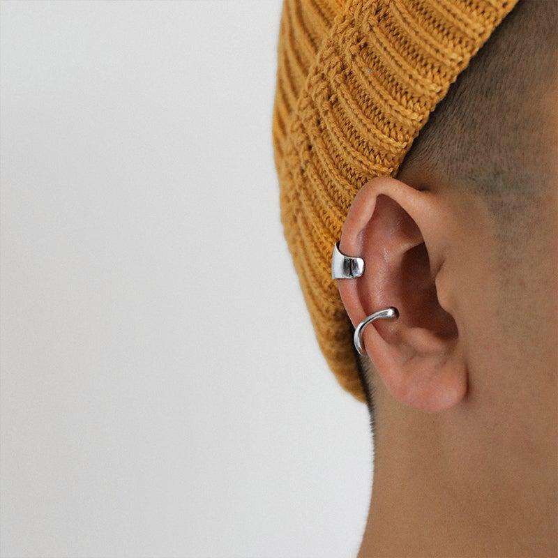 Silver Punk Style Earring Clip Set