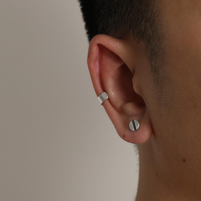 Silver Screw Ear Studs