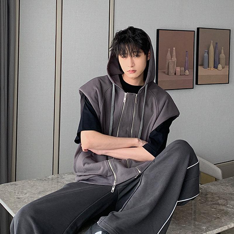 Sleeveless Hooded Sweat Jacket