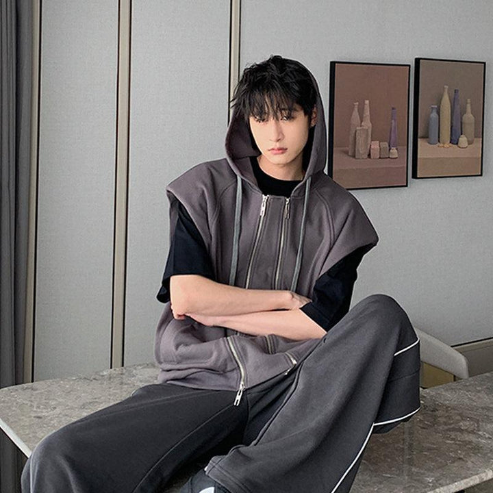 Sleeveless Hooded Sweat Jacket