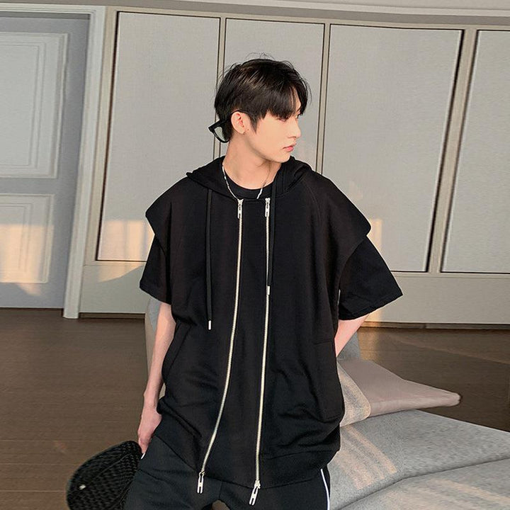 Sleeveless Hooded Sweat Jacket