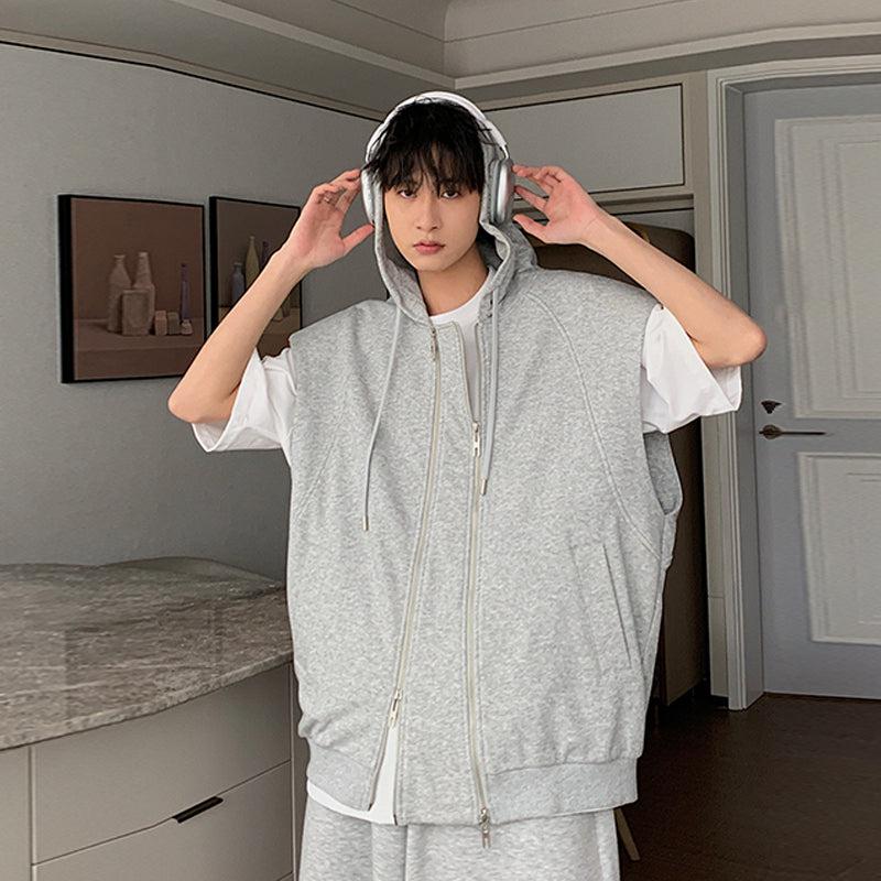 Sleeveless Hooded Sweat Jacket