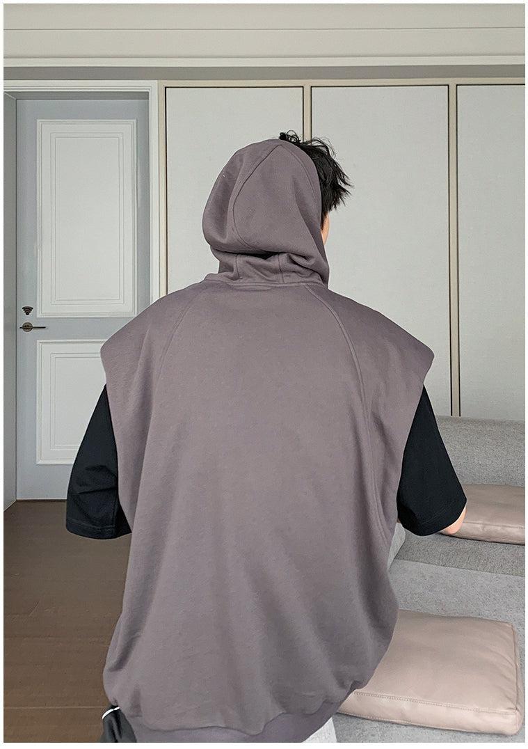 Sleeveless Hooded Sweat Jacket