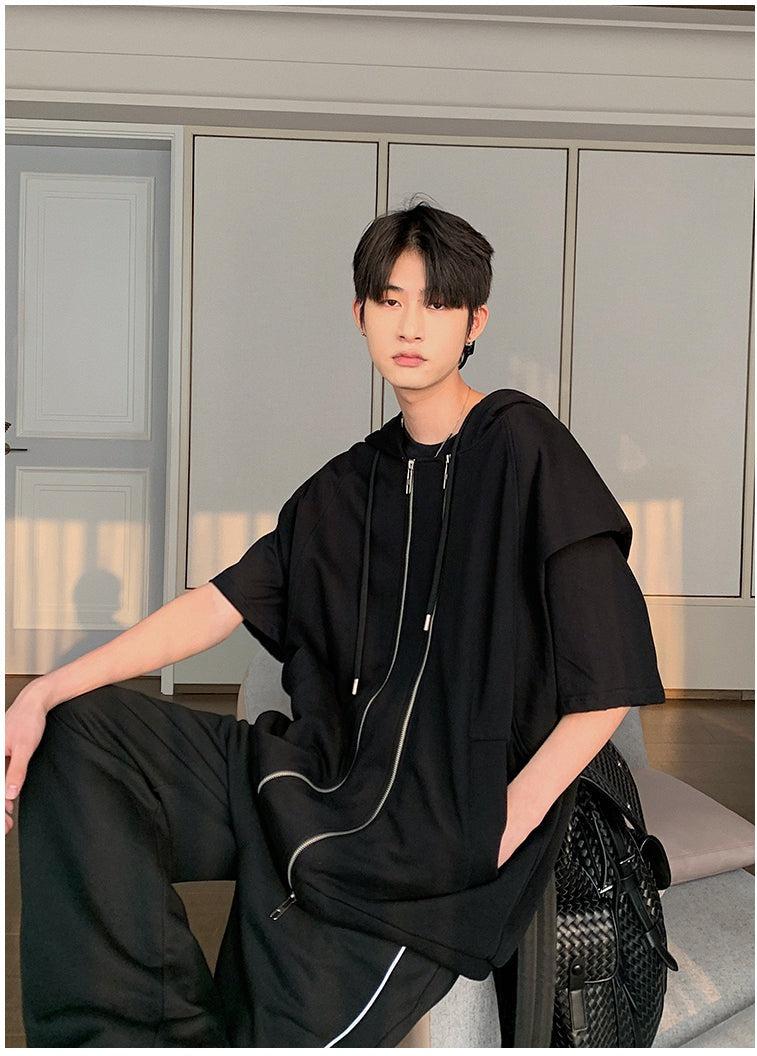Sleeveless Hooded Sweat Jacket