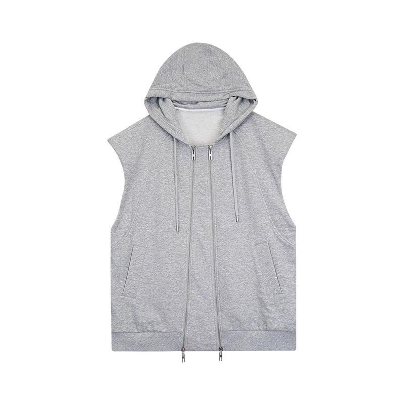 Sleeveless Hooded Sweat Jacket