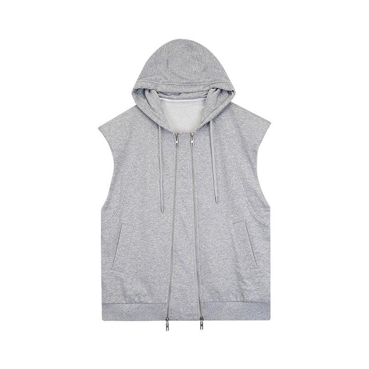 Sleeveless Hooded Sweat Jacket