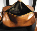 Small Leather Crossbody Barrel Bag