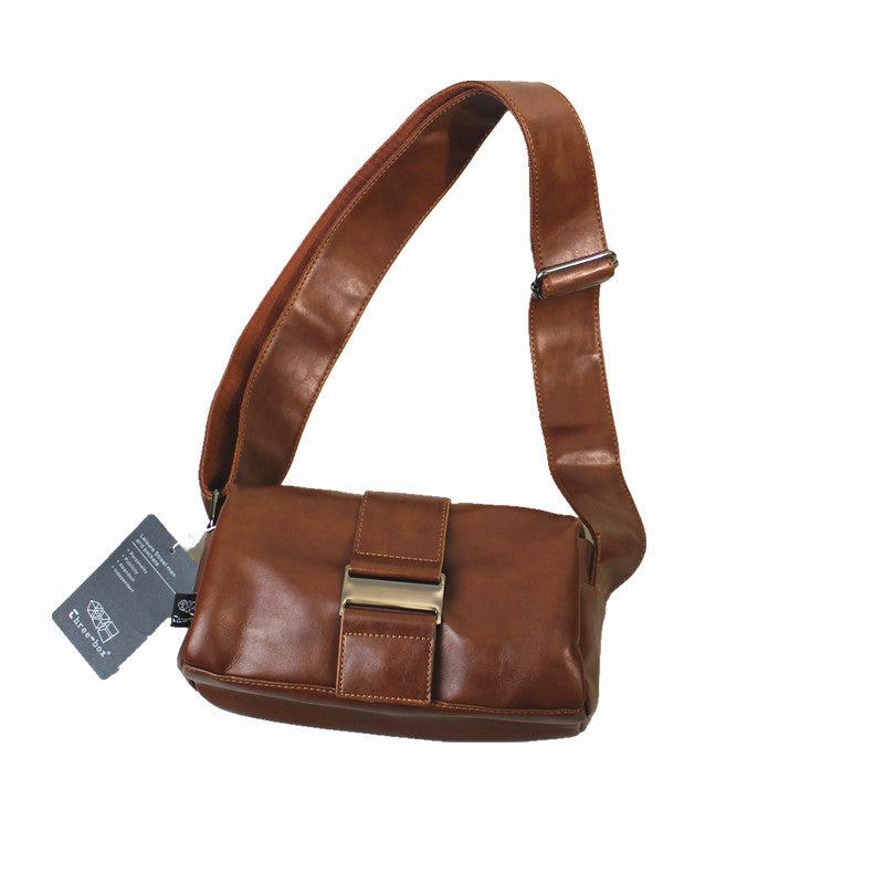 Small Leather Crossbody Barrel Bag