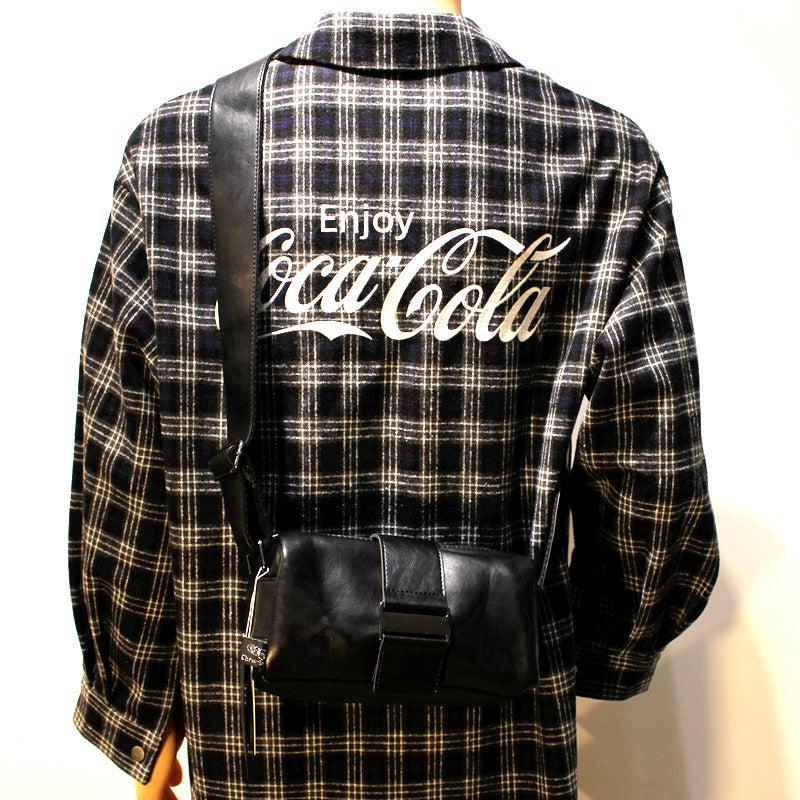 Small Leather Crossbody Barrel Bag