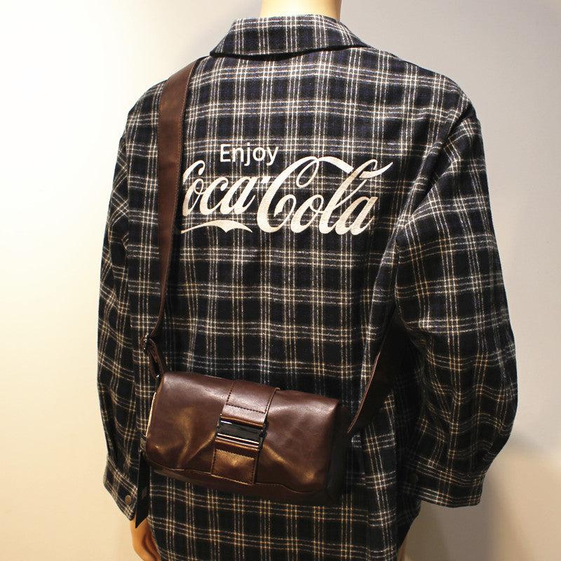 Small Leather Crossbody Barrel Bag